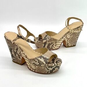 Kate Spade New York Snake Print Leather Platform Sandal Size US 7.5